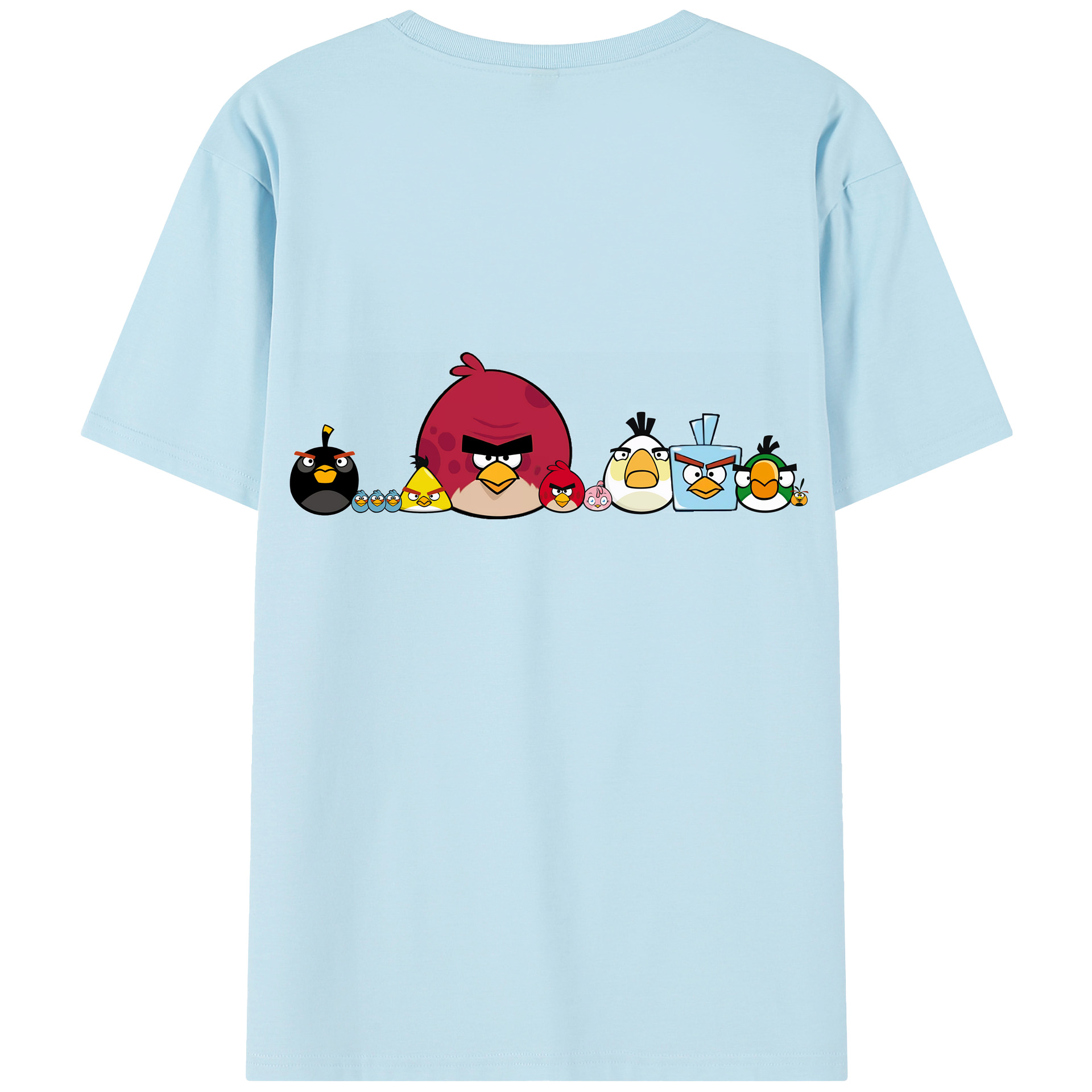 （画像用） Angry Birds アングリーバード 綿100％半袖Tシャツ（背面プリント）